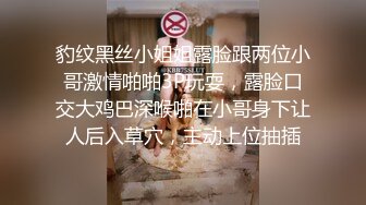 豹纹黑丝小姐姐露脸跟两位小哥激情啪啪3P玩耍，露脸口交大鸡巴深喉啪在小哥身下让人后入草穴，主动上位抽插