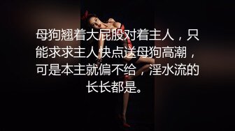 母狗翘着大屁股对着主人，只能求求主人快点送母狗高潮，可是本主就偏不给，淫水流的长长都是。